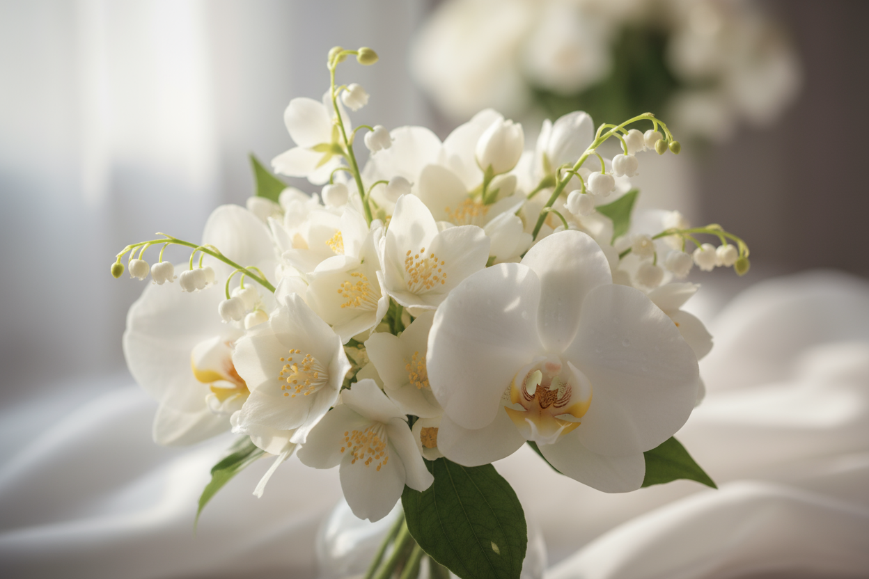 Give image - At its heart blooms a graceful bouquet of jasmine, lily of the valley, and exotic orchid, creating a soft, floral elegance that lingers gently on the skin